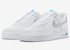 Nike Trainers Mens Air Force 1 07 Low Swoosh Shoes White Laser Blue