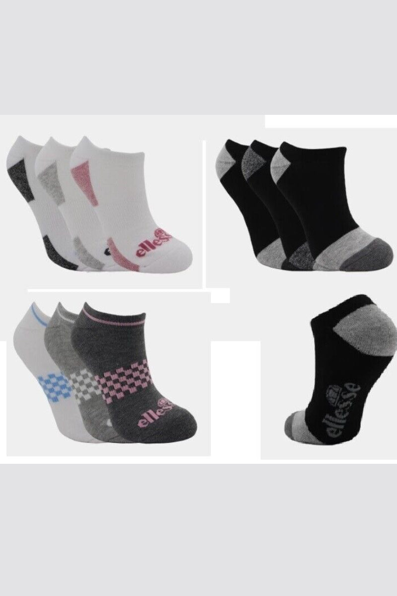 Ellesse Women's  3 Pack Trainer Socks Low Cut UK 4-8 EUR 37-42