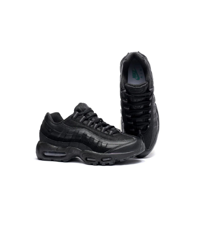 Nike Air Max 95 Leather Men's Triple Black Navy Blue