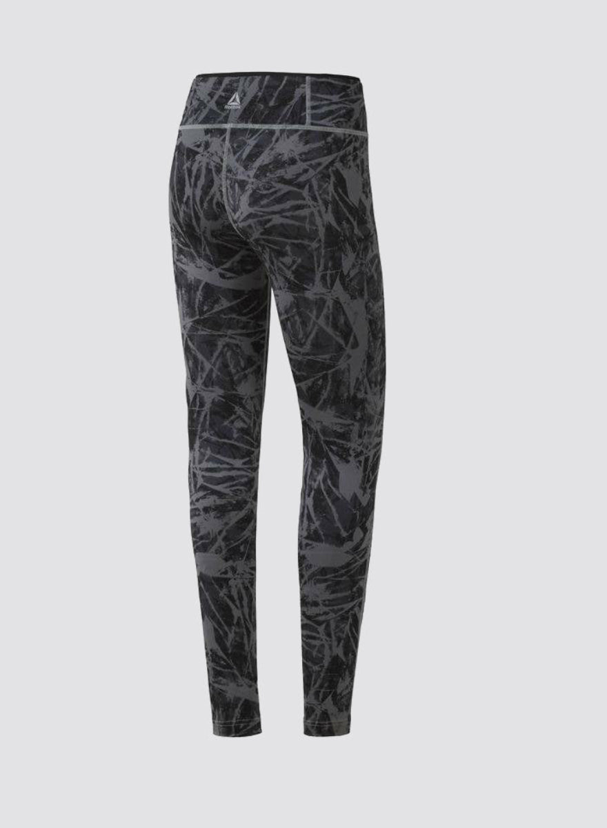 Reebok LEGGINGS US CORE TIGHT AOP Grey Black UK 20-22