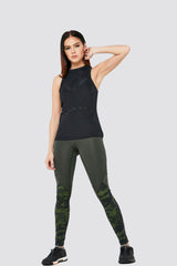 Adidas Alphaskin Camoflage Leggings - Tights Khaki