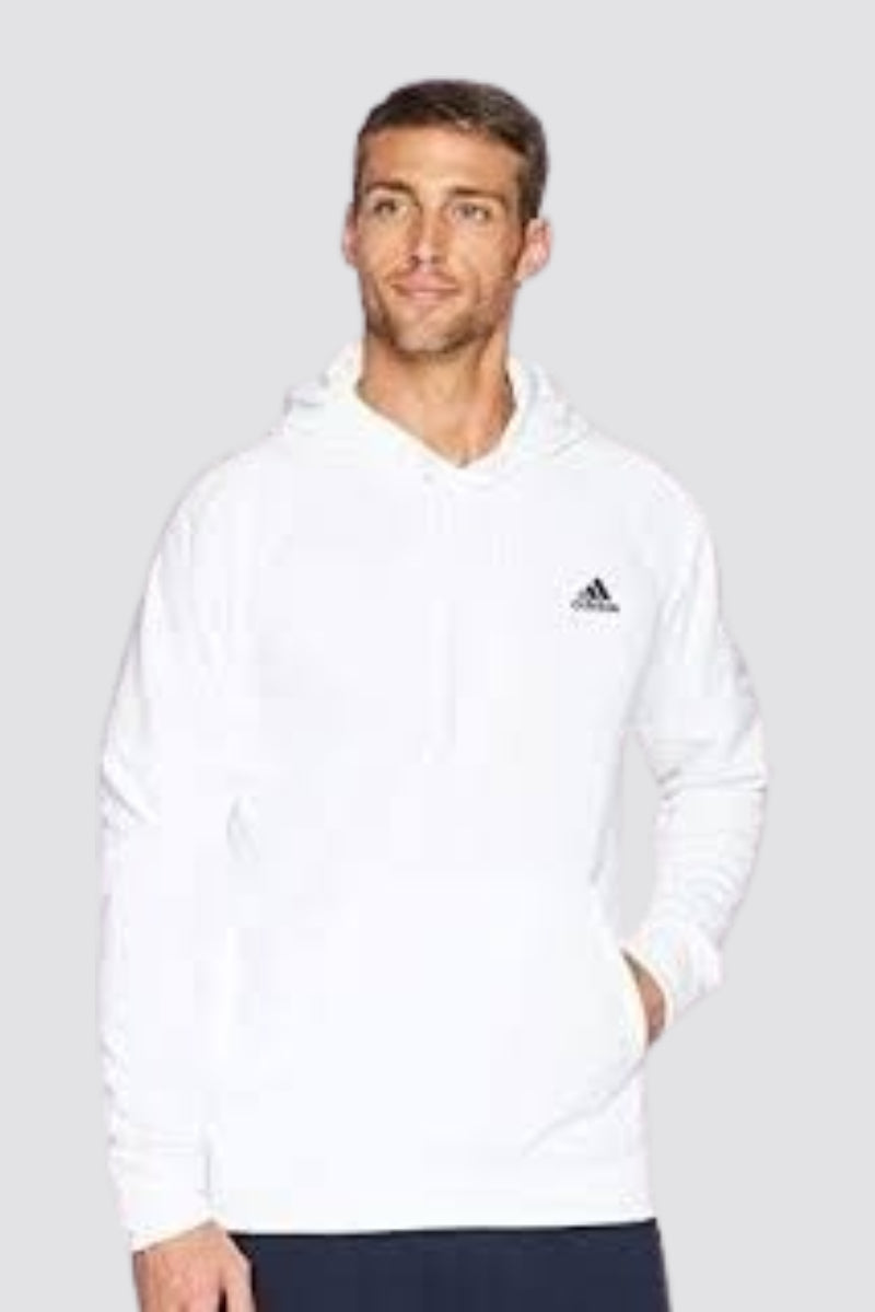 WHITE ADIDAS CORE18 HOODED SWEATSHIRT