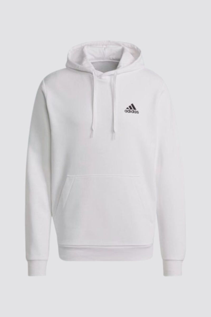 WHITE ADIDAS CORE18 HOODED SWEATSHIRT