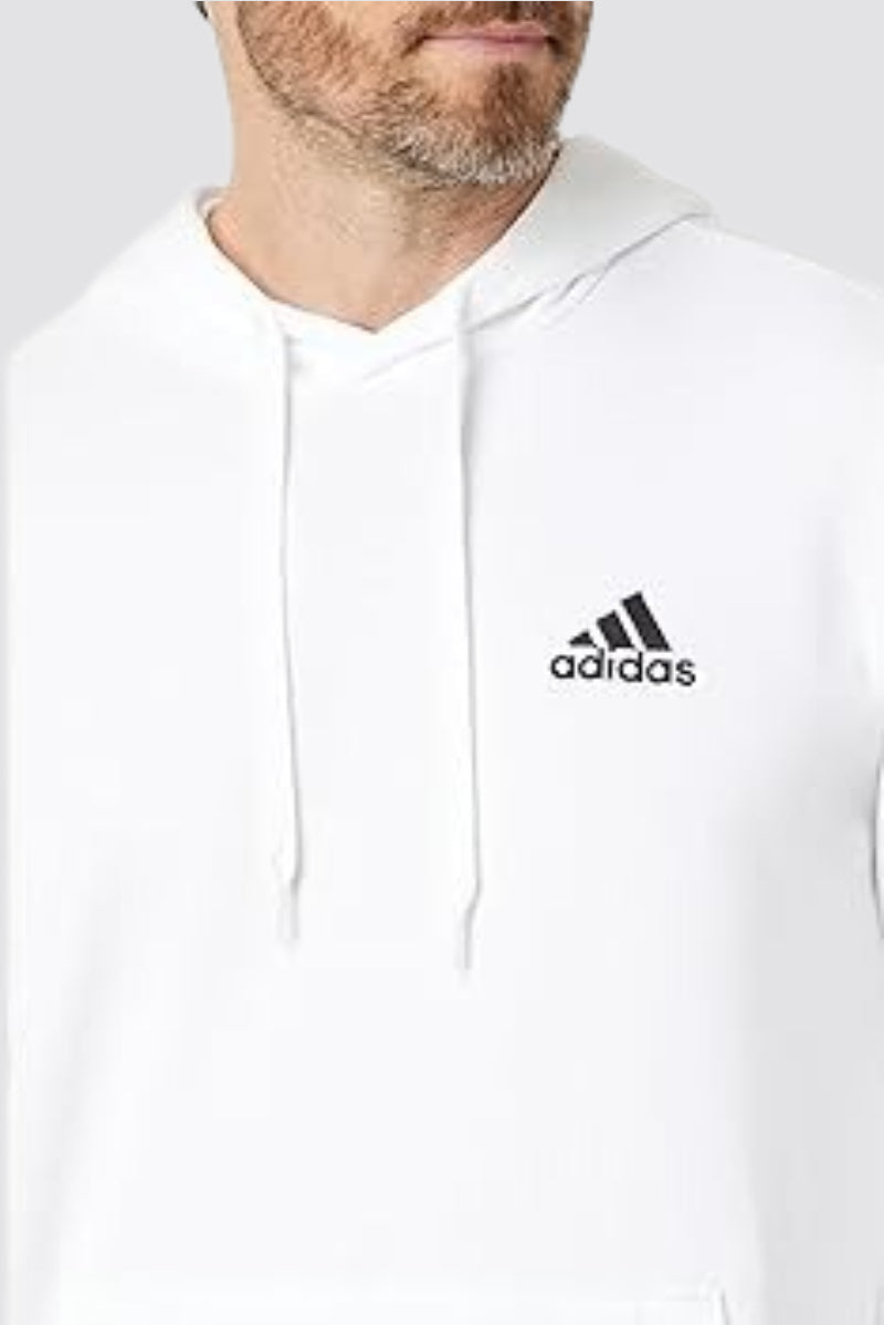 WHITE ADIDAS CORE18 HOODED SWEATSHIRT