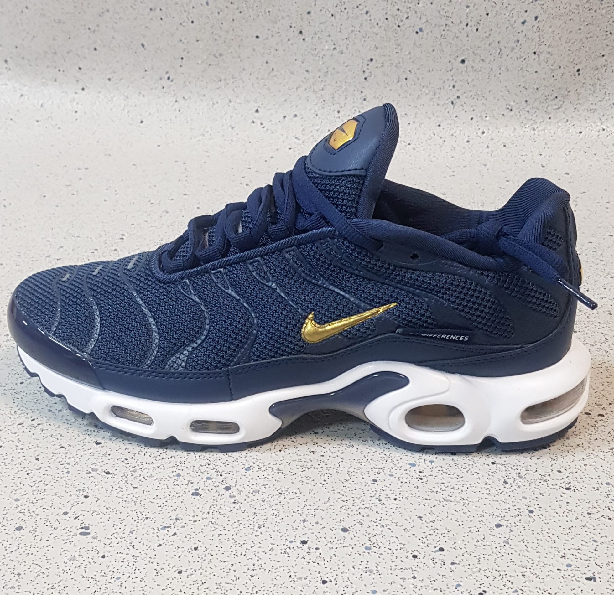 Nike Air Max Plus Navy and Gold