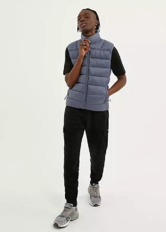 Nicce Mens Skyline Gilet Sleeveless Jacket – Smoke Blue