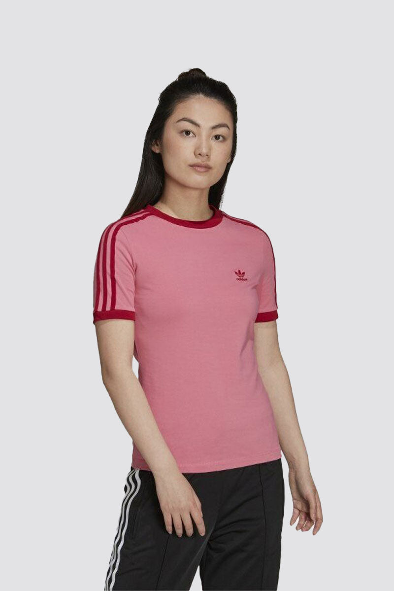 Adidas 3 Stripe Adicolor Classics Collegiate Tight T-shirt Pink Ivory