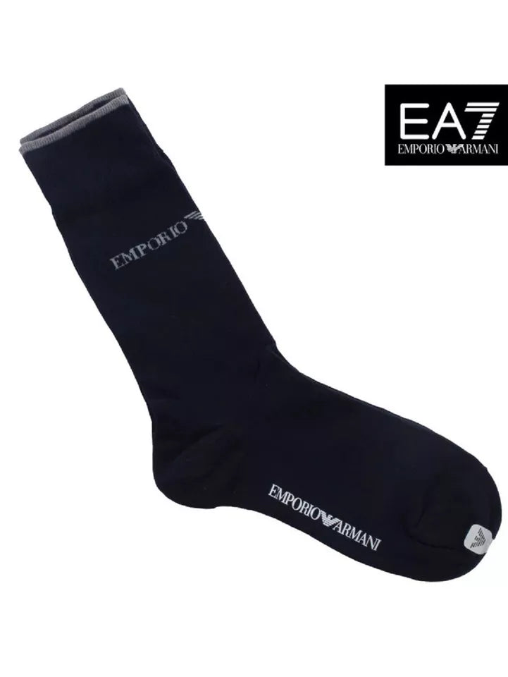 Emporio Armani Mens Designer Cotton Socks Pack of 3 Pairs, Tin Box Gift Pack