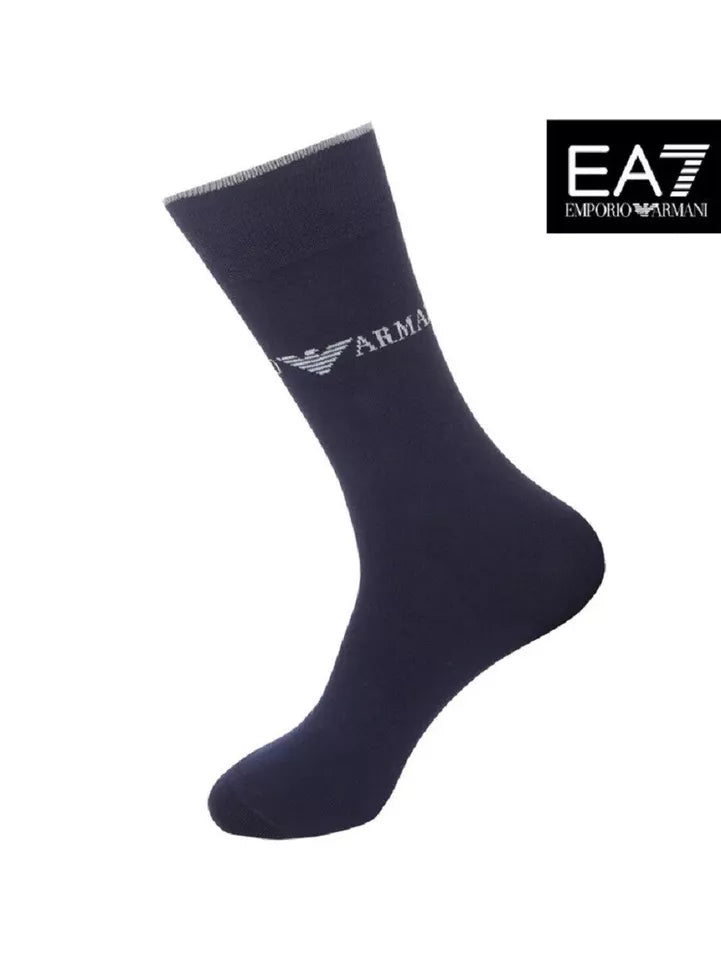 Emporio Armani Mens Designer Cotton Socks Pack of 3 Pairs, Tin Box Gift Pack